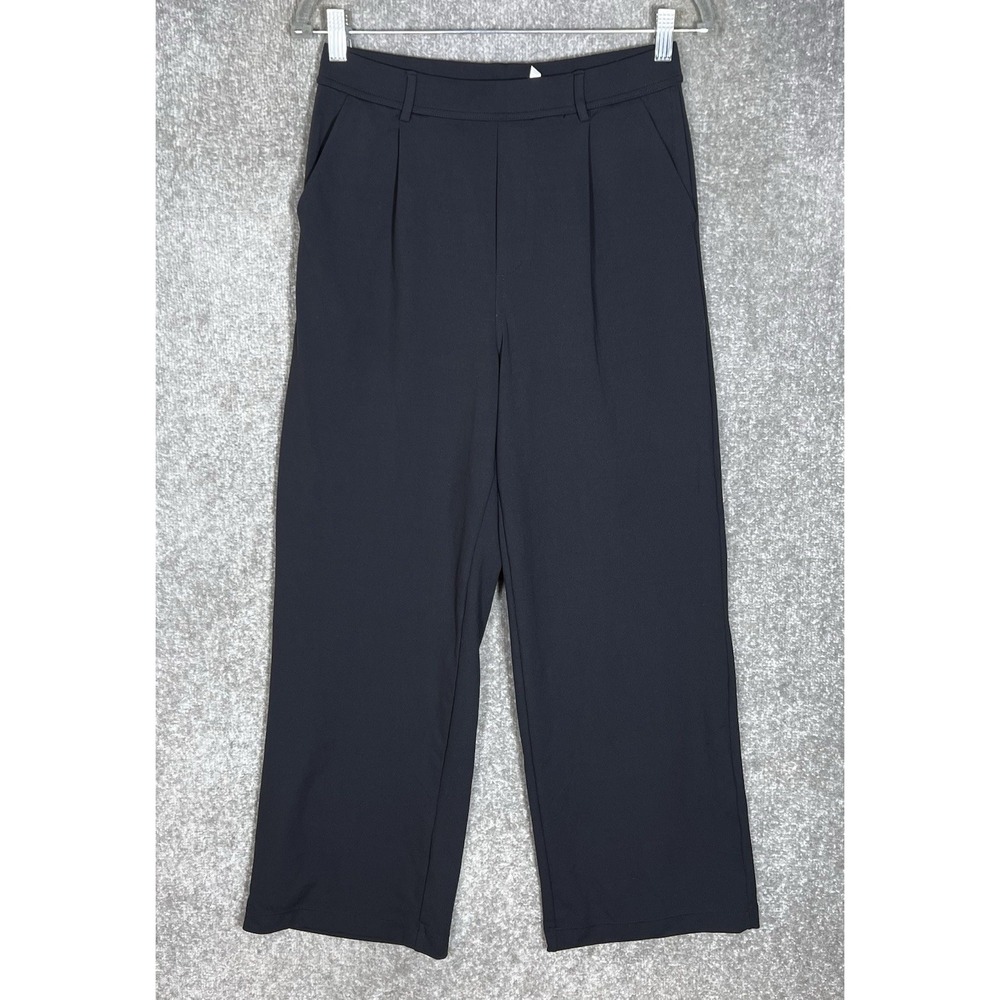 Halara Flex Day Stretch High Waisted Wide Leg Pants Womens Size M Black Pockets